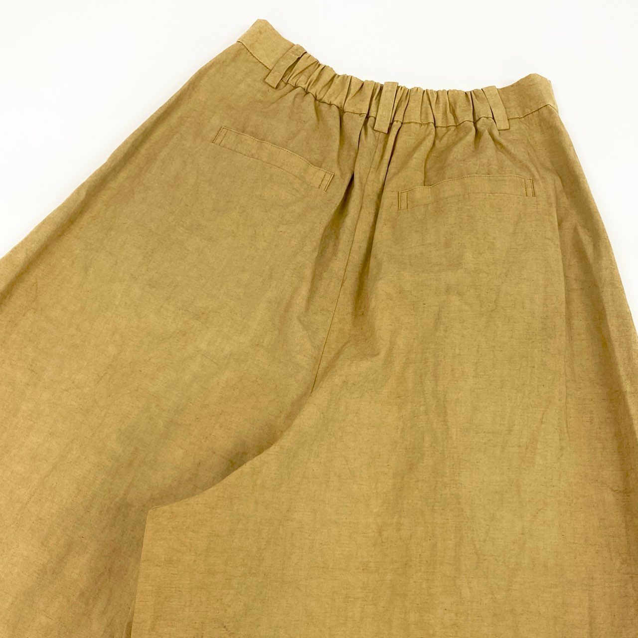 81h7 HOUSE OF LOTUS ハウスオブロータス タックパンツ ワイドパンツ キュロット M イエロー レディース 女性用u02t