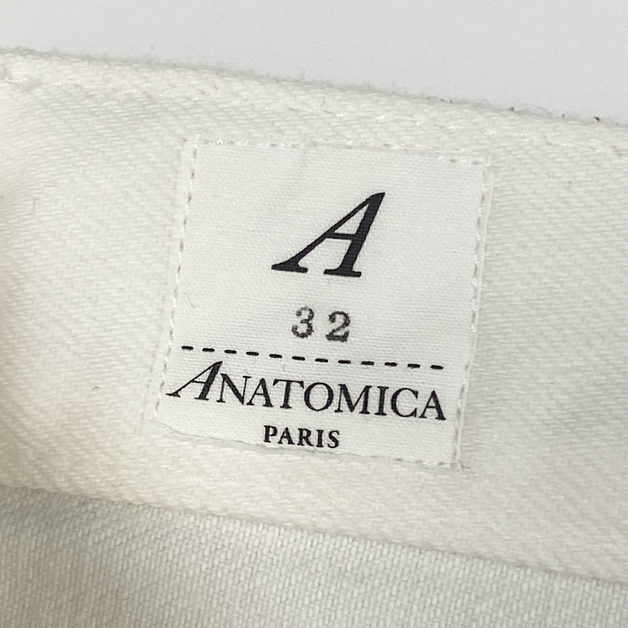79j9 ANATOMICA アナトミカ デニムパンツ ホワイトデニム ジーンズ ストレート レザーパッチ 530-000-06 S21 A 32 ホワイト コットン100%u02t