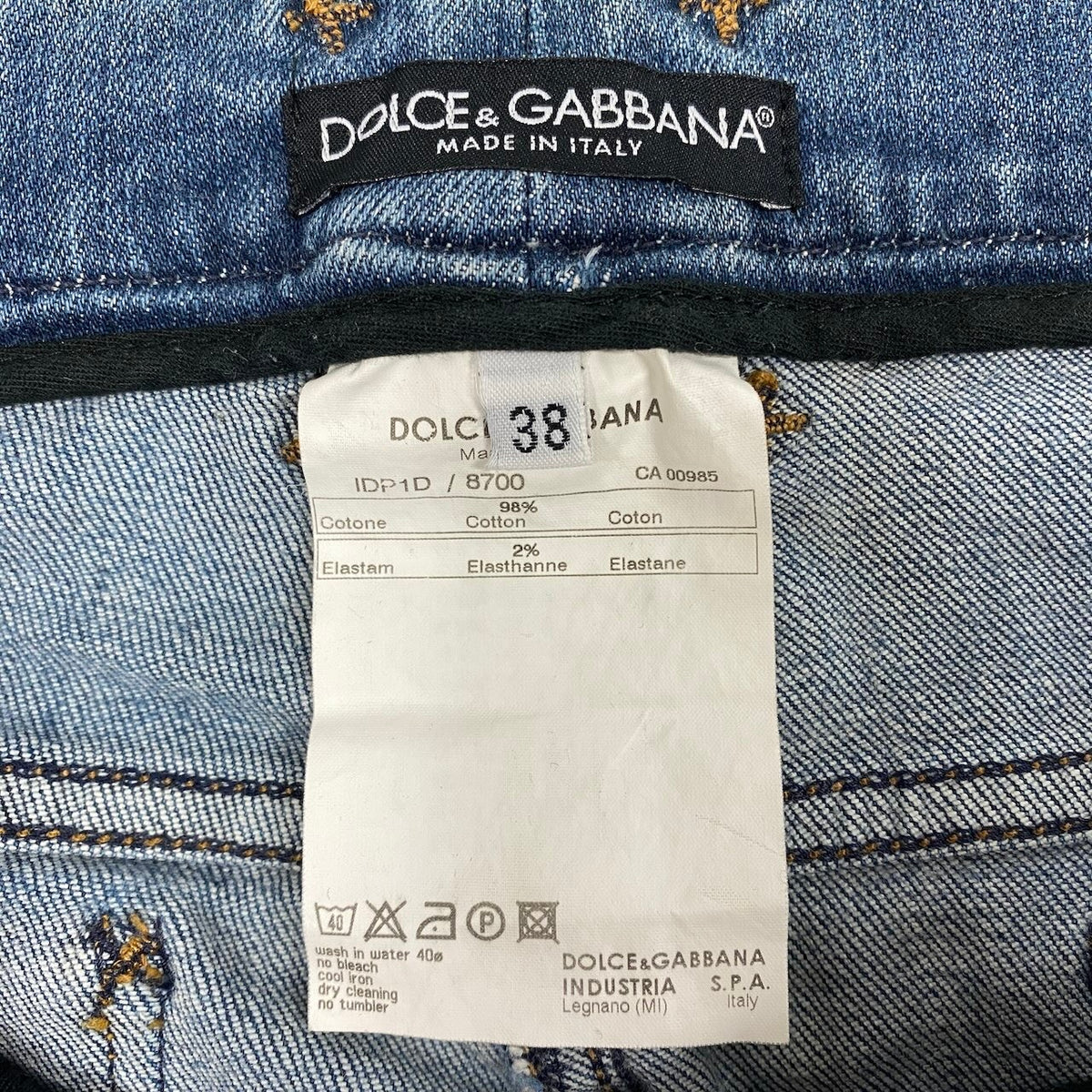 Ii18 DOLCE&GABBANA フラワーDG デニムパンツ イタリア製 38サイズ インディゴ レディース 女性用u02t