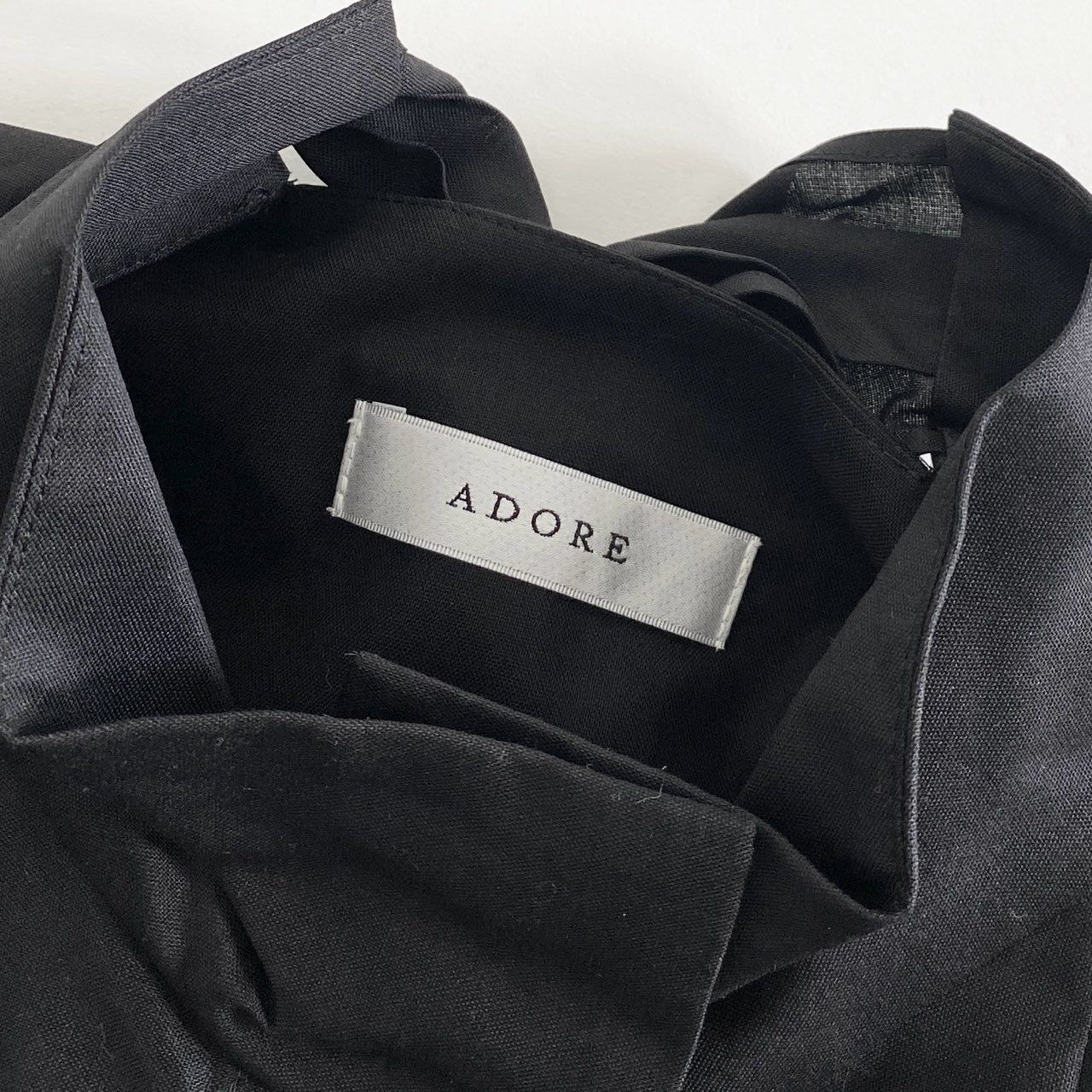 60i11 《未使用保管品》 定価¥74,800 ADORE アドーア シアーシルク ビックボウタイブラウス 531-2210701 38 ブラック SILK 100% 日本製