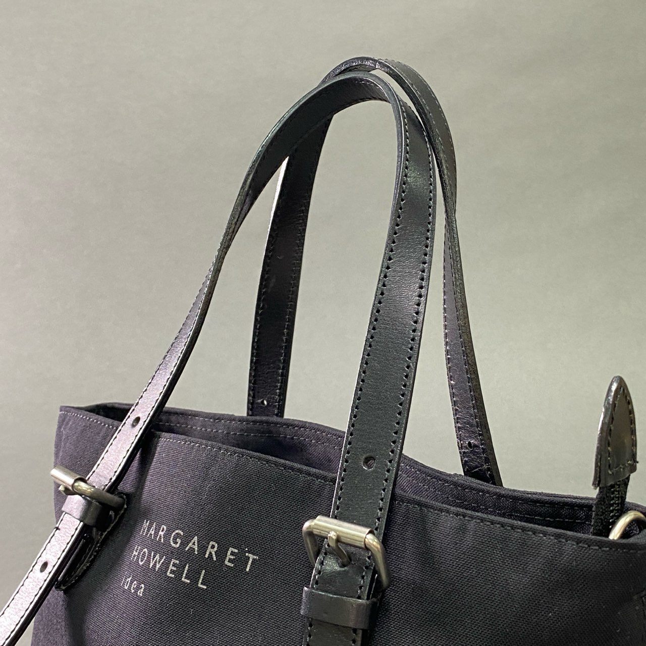 Ac6 《美品》 MARGARET HOWELL idea マーガレットハウエル アイデア 2WAY ミニトートバッグ ハンドバッグ ブラック ショルダーバッグ Pinner カバン