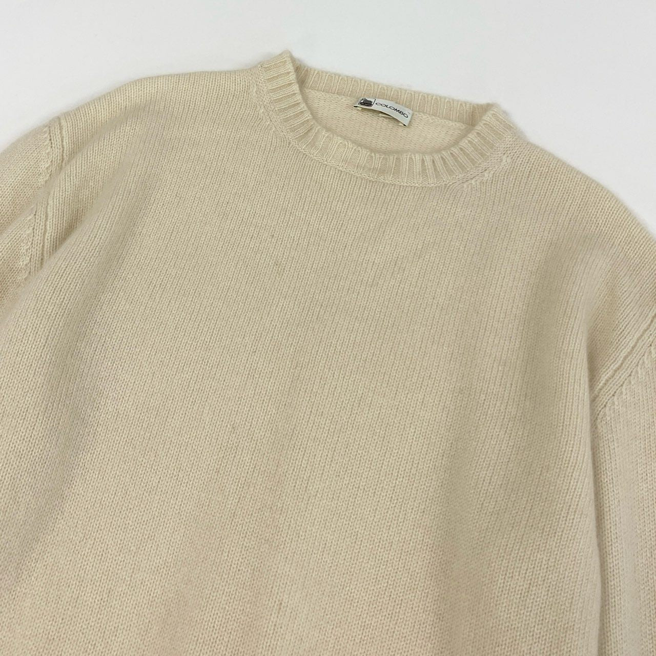 85f23 COLOMBO コロンボ イタリア製 総カシミヤ 長袖 ニットセーター プルオーバー クルーネック 50 ライトベージュ クリーム カシミヤ100% カシミア