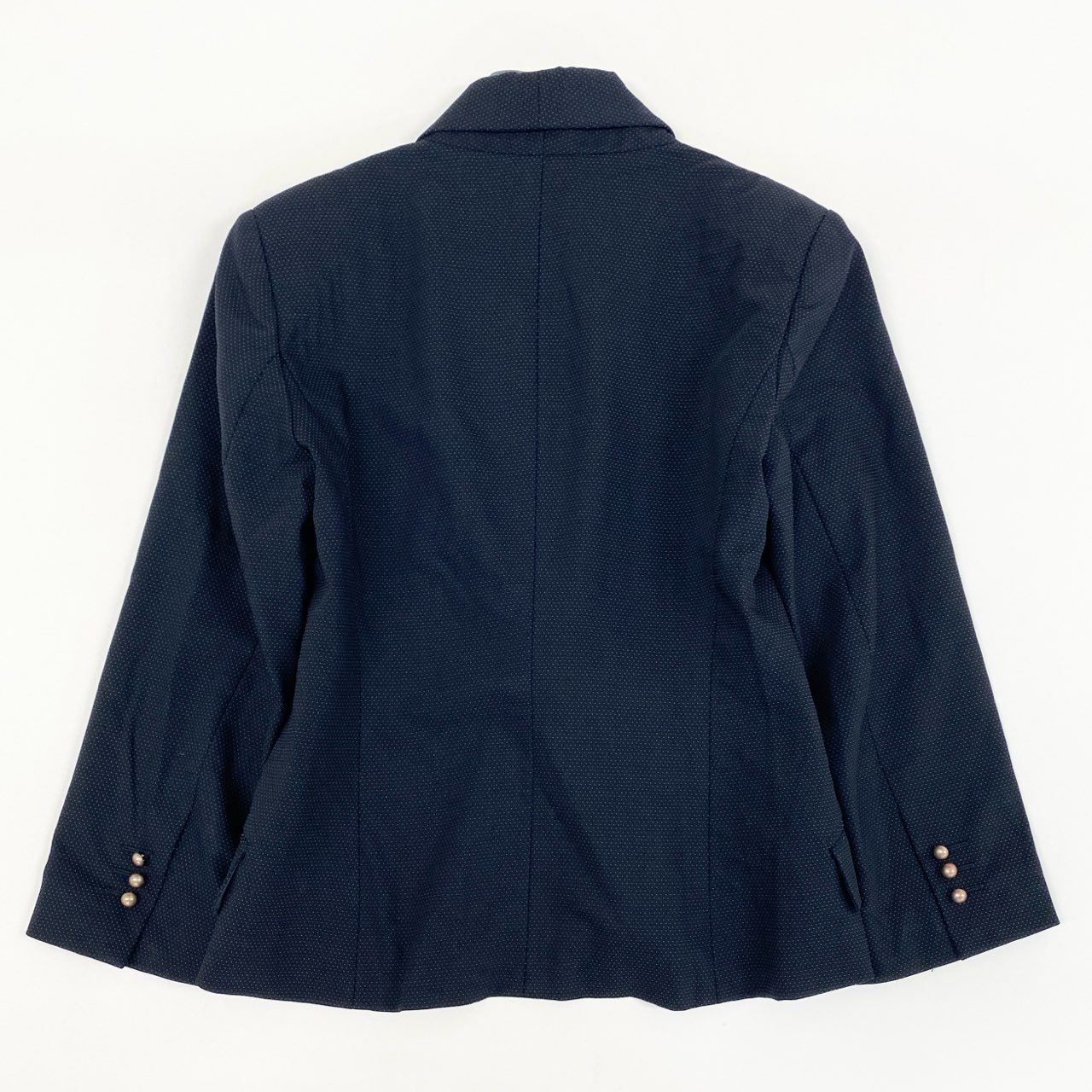 75f27 ALEXANDER MCQUEEN アレキサンダーマックイーン テーラードジャケット ブレザー 刻印金ボタン 襟取り外し可能 サイズ38 ネイビー レディース イタリア製