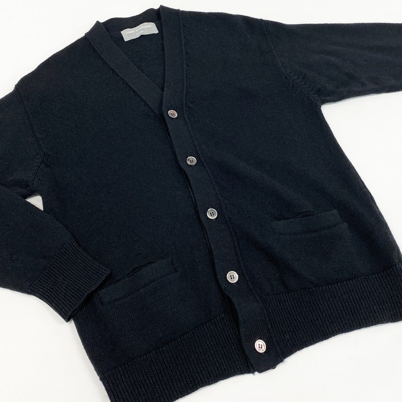 39d28 COMME des GARCONS HOMME コムデギャルソン 田中オム AD1998 ヴィンテージ カーディガン サイズM相当 ブラック メンズ アーカイブ