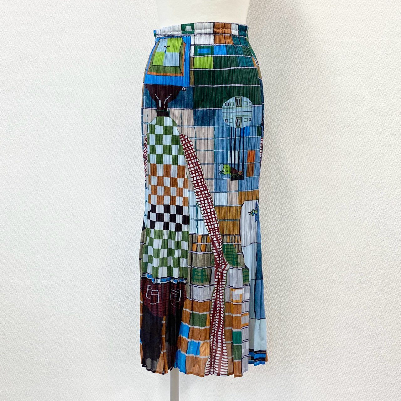 2f6 PLEATS PLEASE ISSEY MIYAKE プリーツプリーズ イッセイミヤケ グラデーション プリーツロングスカート 総柄プリント 日本製 PP14-JG145 3 マルチカラー