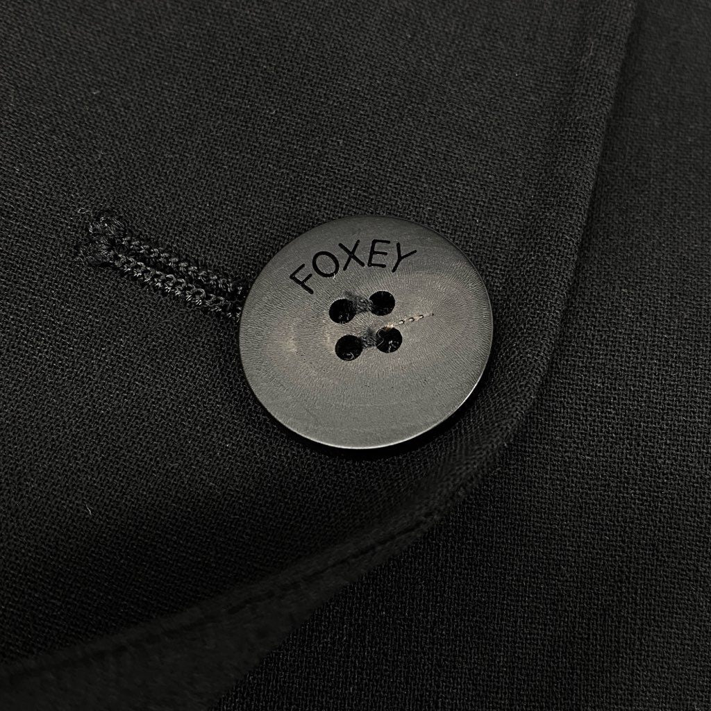22d6 《美品》 FOXEY フォクシー ダブルフェイスジャケット テーラードジャケット ブレザー サイズ38 ブラック レディース 日本製
