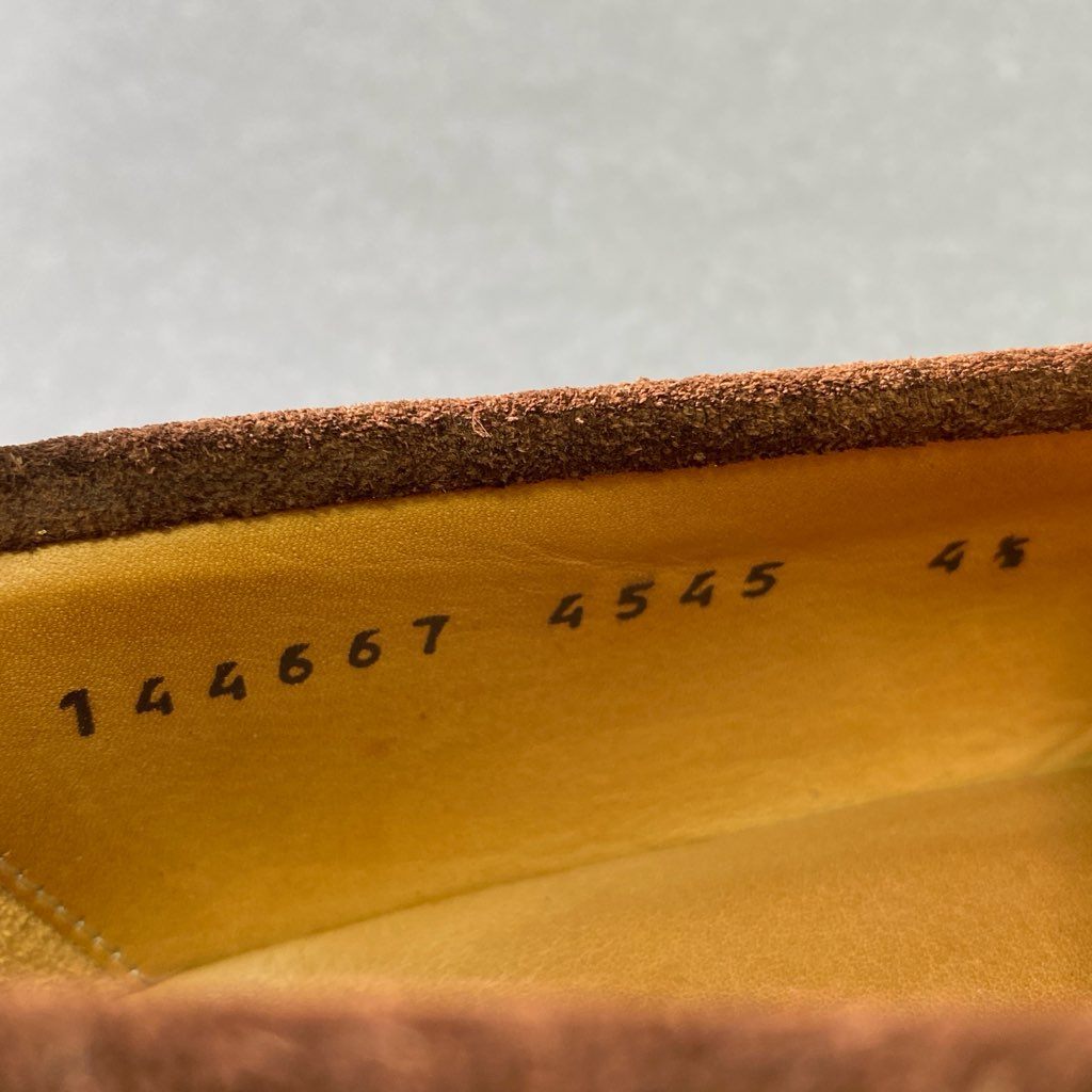 2e7 《美品》 Berwick バーウィック スエードコインローファー 4 1/2 ブラウン レザー ペニーローファー シューズ ビジネス スペイン製