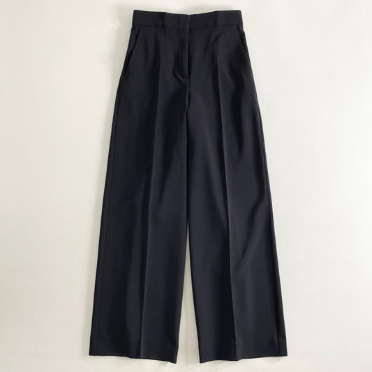 19h10 定価¥97,900 Max Mara マックスマーラ スラックスフレアパンツ 36 ブラック センタープレス タグ付き イタリア製