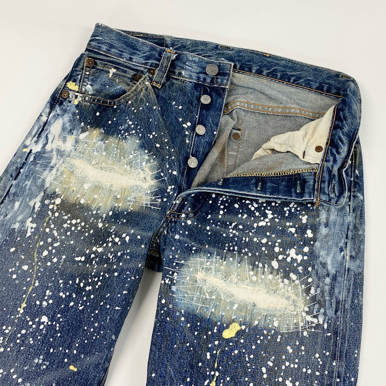 17h20 LEVI'S リーバイス USA製 501XX バレンシア工場 デニムパンツ W29 L36 インディゴ ジーンズ ダメージ加工 Vintage 1955年モデルt18r