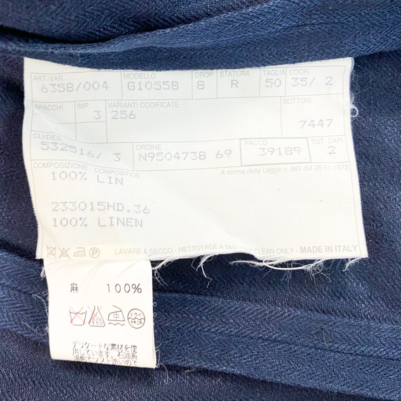 4k23 Hermès エルメス リネンジャケット アンコン ヘリンボーン PURE LINEN メンズ 紳士服 G10558 50 ネイビー 麻100%u02t