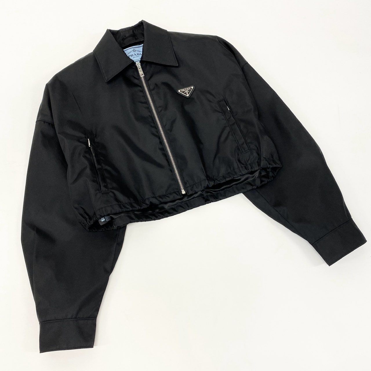 73j28 PRADA プラダ Re-Nylon クロップド セットアップ 292101 / 22C757 38 ブラック ブルゾンジャケット ショートパンツt18r