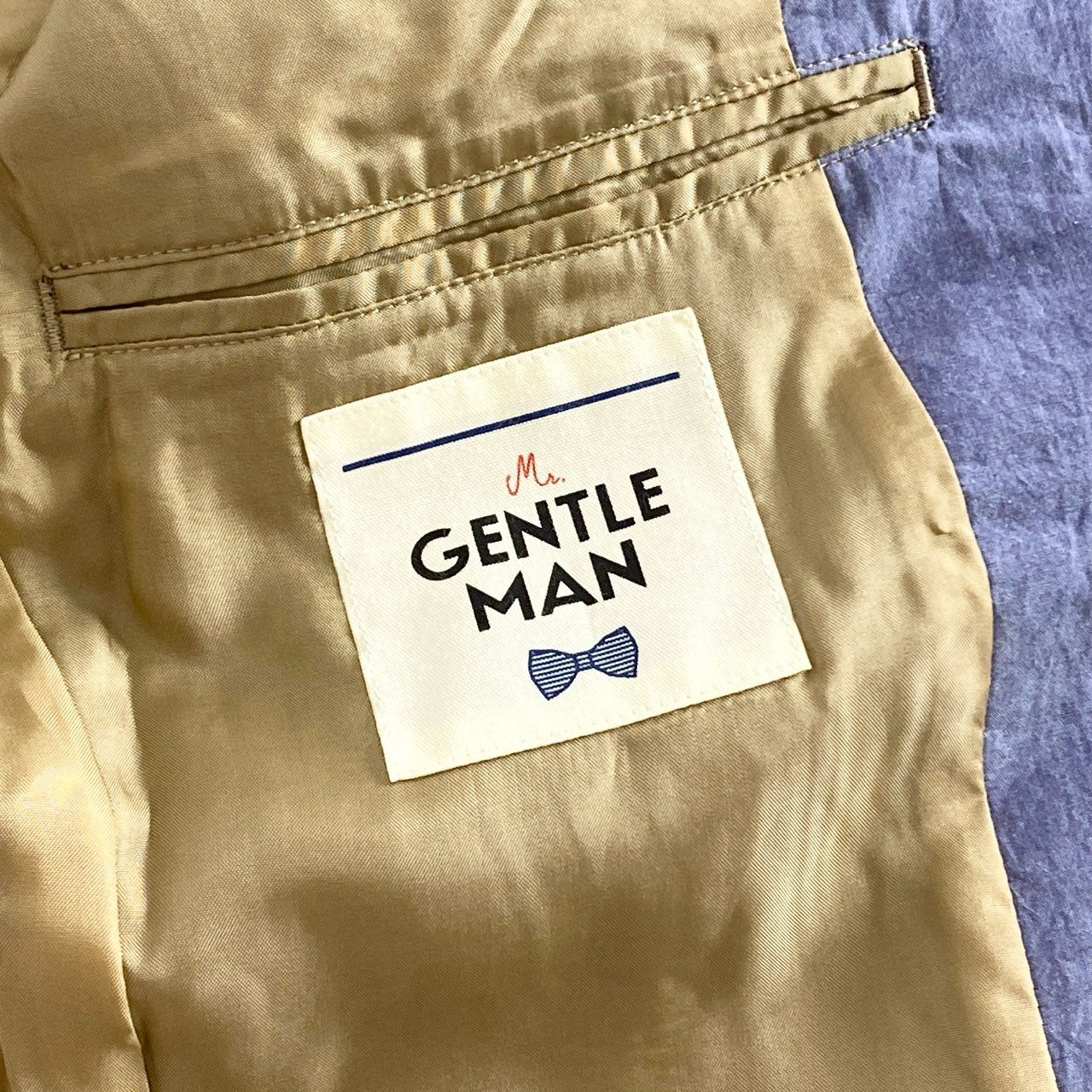 70g26 《美品》 MR.GENTLEMAN ミスタージェントルマン 日本製 テーラードジャケット ブレザー MG14S-JK07 Sサイズ ブルー コットン