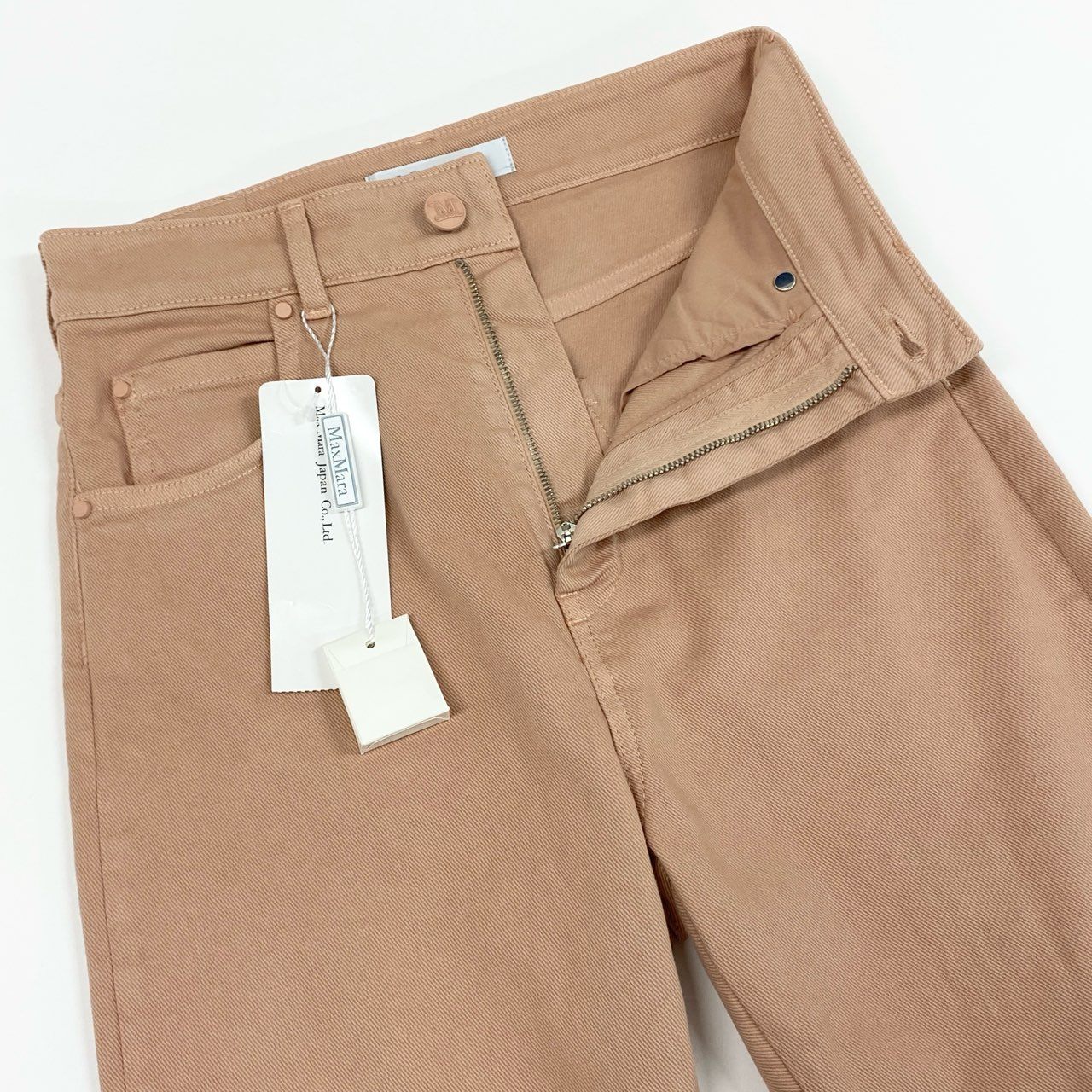 76a14 《未使用》定価¥77,000 Max Mara マックスマーラ ストレッチブル クロップドジーンズ 23113601396 34 ピンク デニムパンツ タグ付き