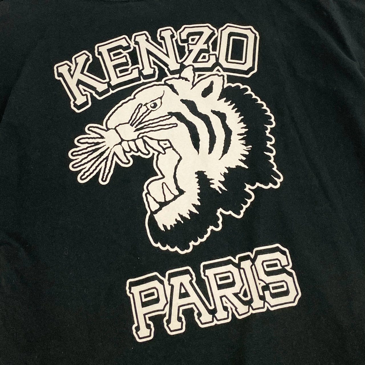 29d11 KENZO ケンゾー 22AW Varsity Boxy T-Shirt バーシティ ボクシー Tシャツ カットソー 半袖 FC65TS4274SC Mサイズ ブラック コットン