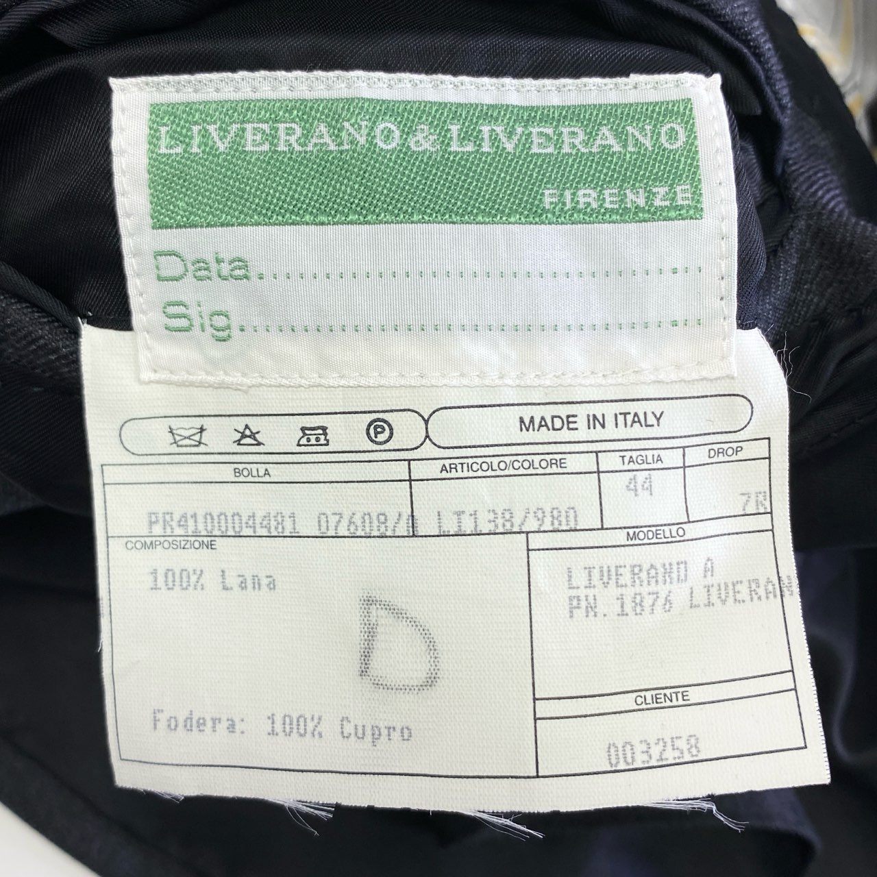 86k11 LIVERANO&LIVERANO リベラーノアンドリベラーノ シングルスーツ セットアップ テーラードジャケット/スラックスパンツ サイズ44 7R グレー ウール100% メンズ イタリア製