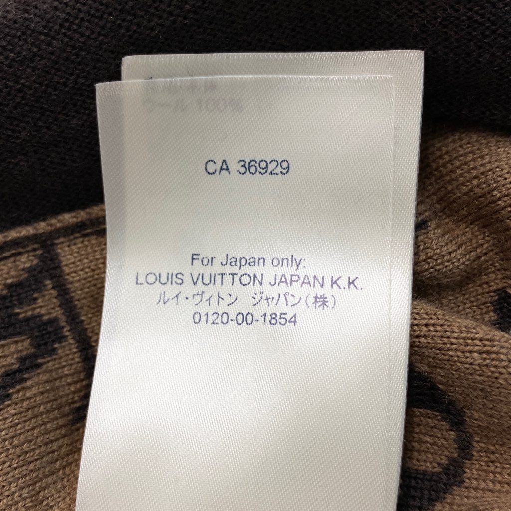 1l8 イタリア製 LOUIS VUITTON ルイヴィトン NBAモノグラム グラフィックジップアップニットブルゾン ジャケット RM212M ZLL HLN11W サイズS ブラウン ウール100% メンズ 秋冬