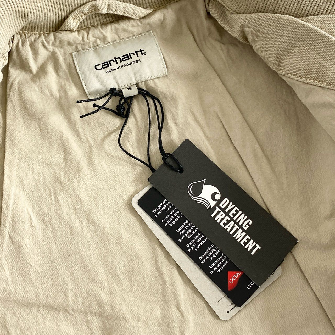 61e12 《未使用保管品》 タグ付 Carhartt WIP カーハート ダブルアイピ― SANTA FE BOMBER サンタフェボンバー ジャケット ブルゾン I030284 Sサイズ ベージュ コットン 秋冬