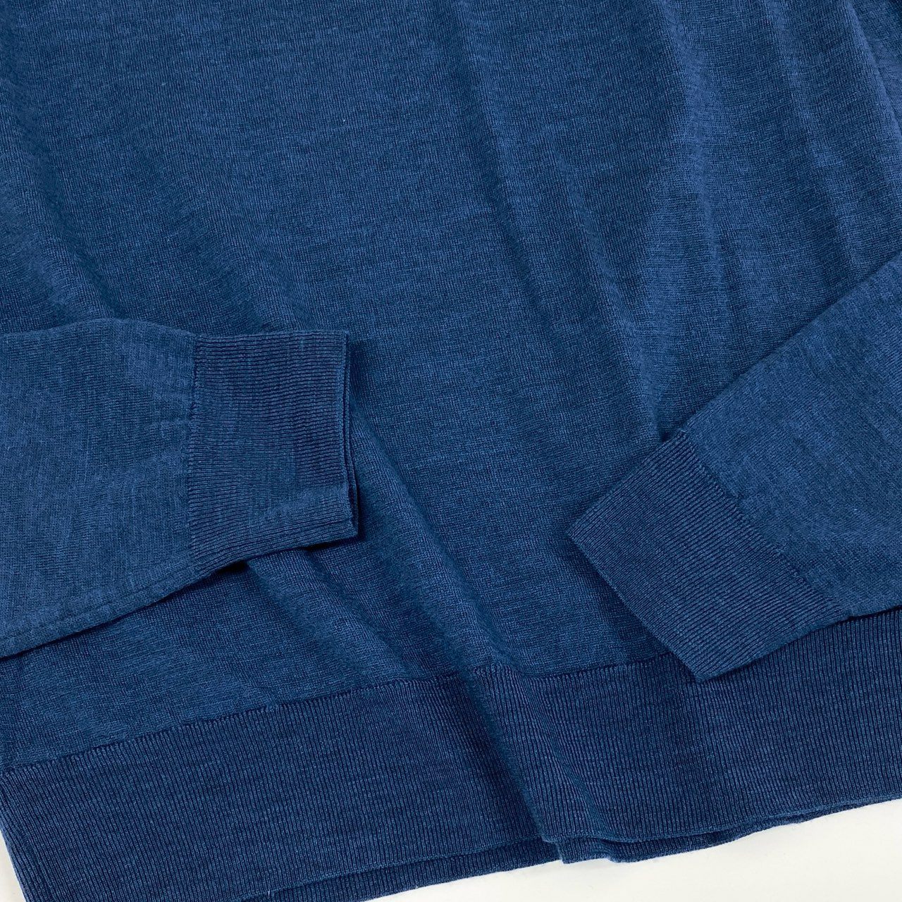 25f14 JOHN SMEDLEY ジョンスメドレー 長袖ニット セーター クルーネックニット 英国製 ウールニット メンズ 男性用 L ネイビー