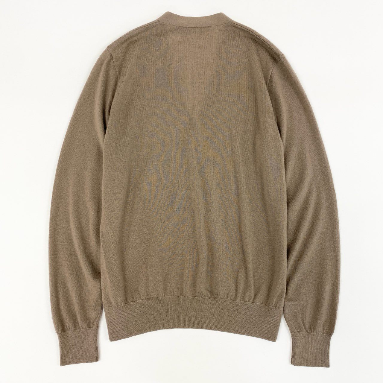53e19 RALPH LAUREN PURPLE LABEL ラルフローレン パープルレーベル 総カシミヤ 長袖 ニット カディガン 羽織 トップス Sサイズ ブラウン ベージュ系 カシミア100%