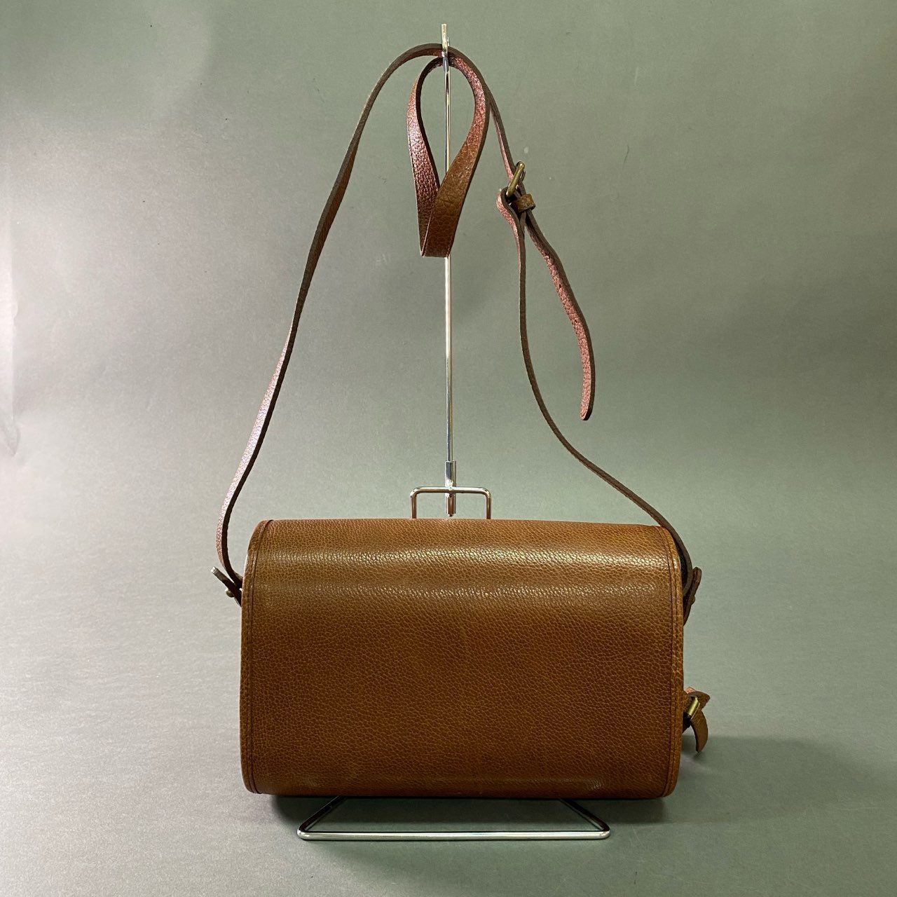 Db28 RALPH LAUREN ラルフローレン ショルダーバッグ レザーバッグ ワンポイント ロゴ型押し オールレザー ブラウン 本革