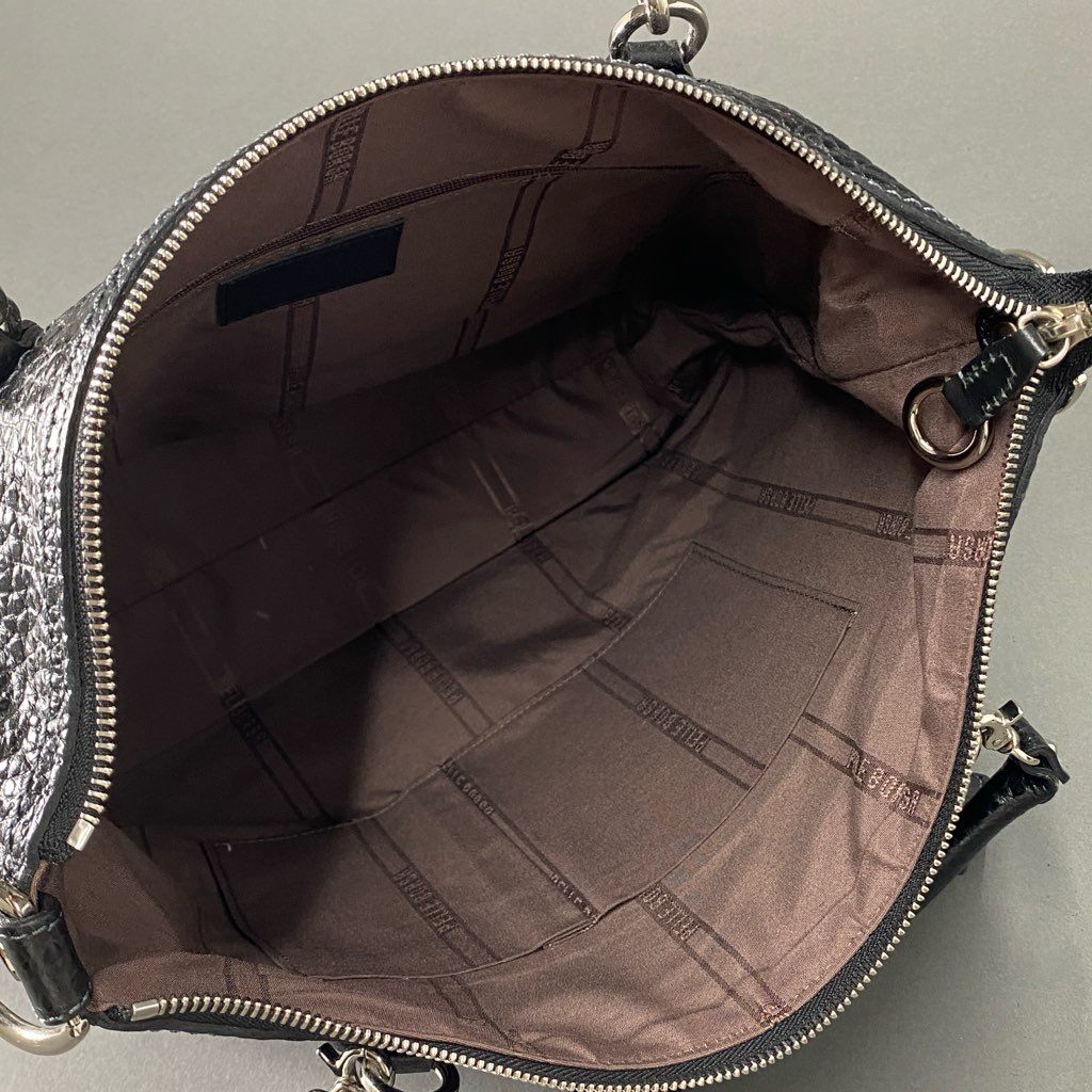 Ci3 PELLE BORSA ペレボルサ 2wayショルダーバッグ トートバッグ 型押し ブラック レザー