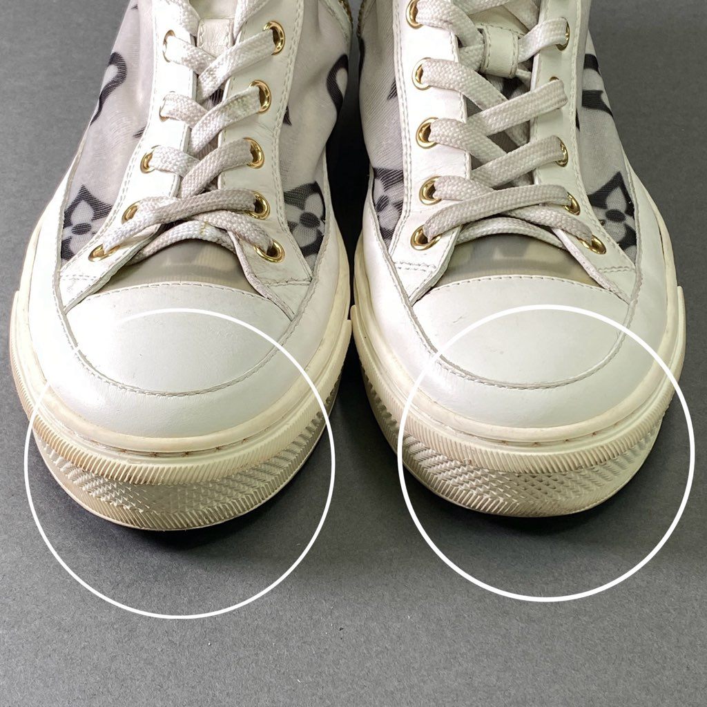 8e18 LOUIS VUITTON ルイヴィトン ステラーライン モノグラムジャイアント ハイカットスニーカー サイドジップシューズ サイズ37 ホワイト系 レディース イタリア製