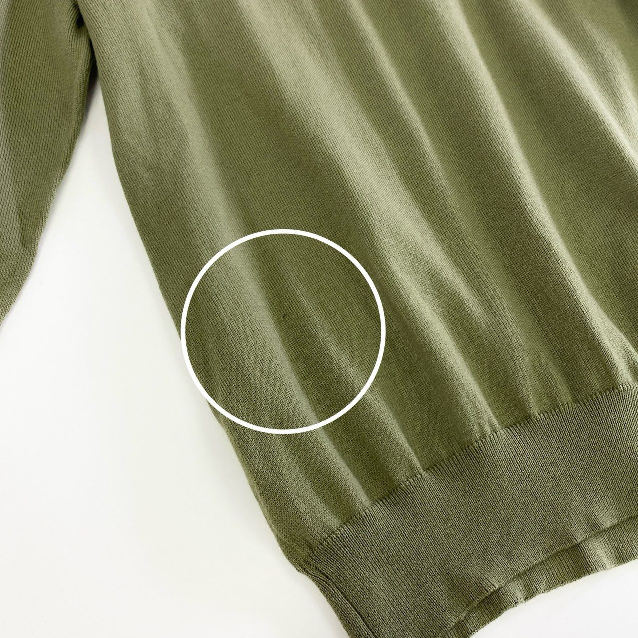 55j18 タグ付 Settefili Cashmere セッテフィーリカシミア BR別注 クルーネック コットンニット セーター イタリア製 FS332/1BR 44 カーキ
