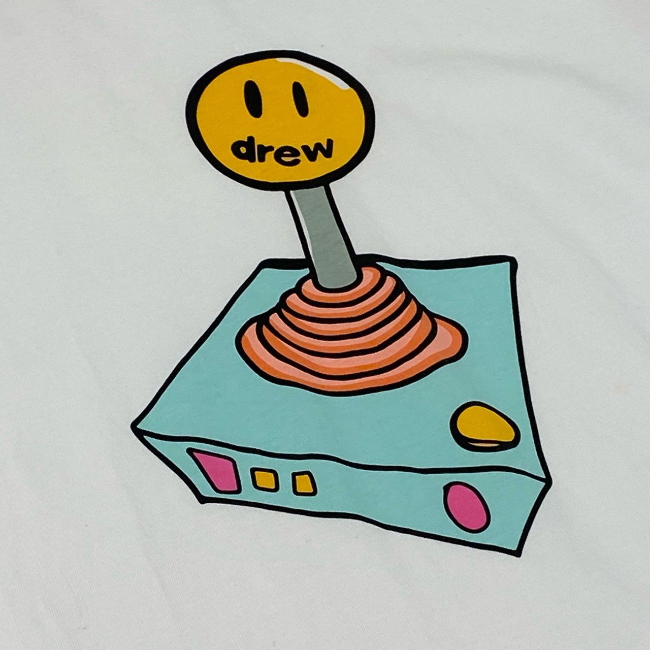 53e23 drew house ドリューハウス joystick t-shirt プリントTシャツ カットソー クルーネック Mサイズ ホワイト コットン