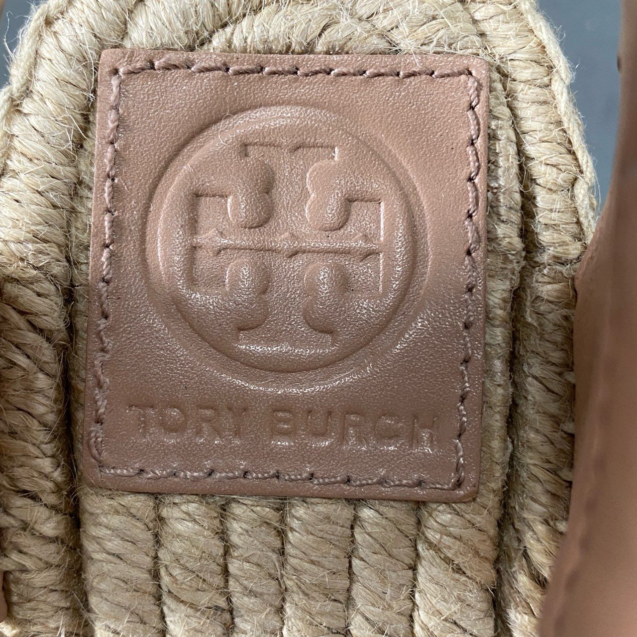 5d16 《美品》 定価¥46,200 TORY BURCH トリーバーチ BIMA2 エスパドリーユ ウェッジソール サンダル 5 ピンク ベージュ レザー シューズ 箱有