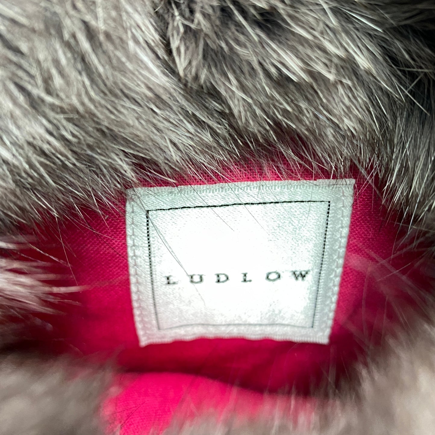 g29《美品》 LUDLOW ラドロー フォックスファー ファーバッグ ハンドバッグ ワンショルダーバッグ グレー系 フォックスファー レディースk02i