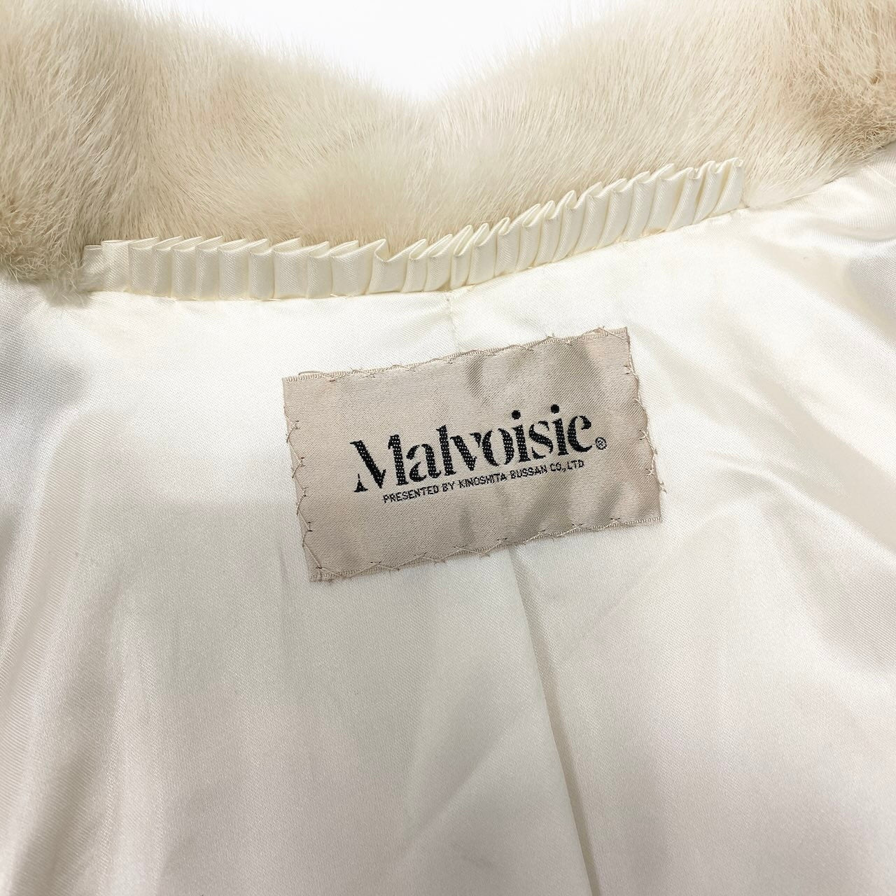 Ed20 Malvoisie マルボアジー ミンクファージャケット 毛皮ジャケットコート 11-13サイズ ホワイト 毛皮 レディース 女性用nu1