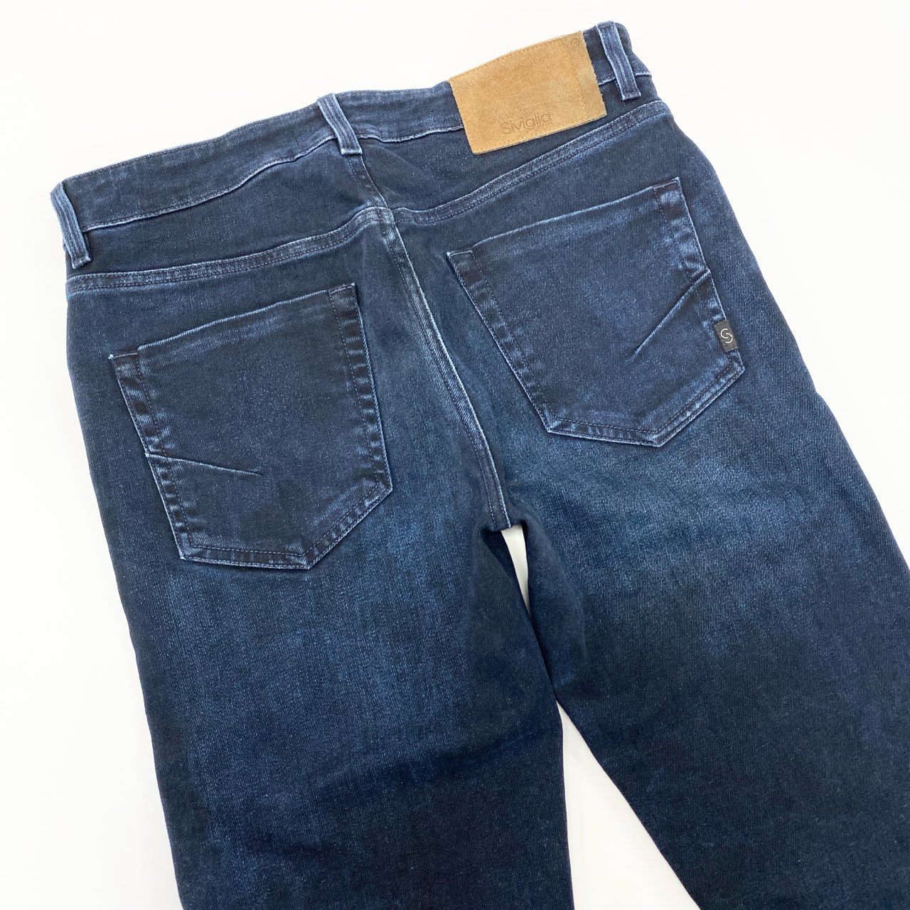 65j9 《美品》Siviglia シヴィリア テーパードデニムパンツ ストレッチ素材 PALAZZO 2004 D0072 32サイズ インディゴ メンズo07t