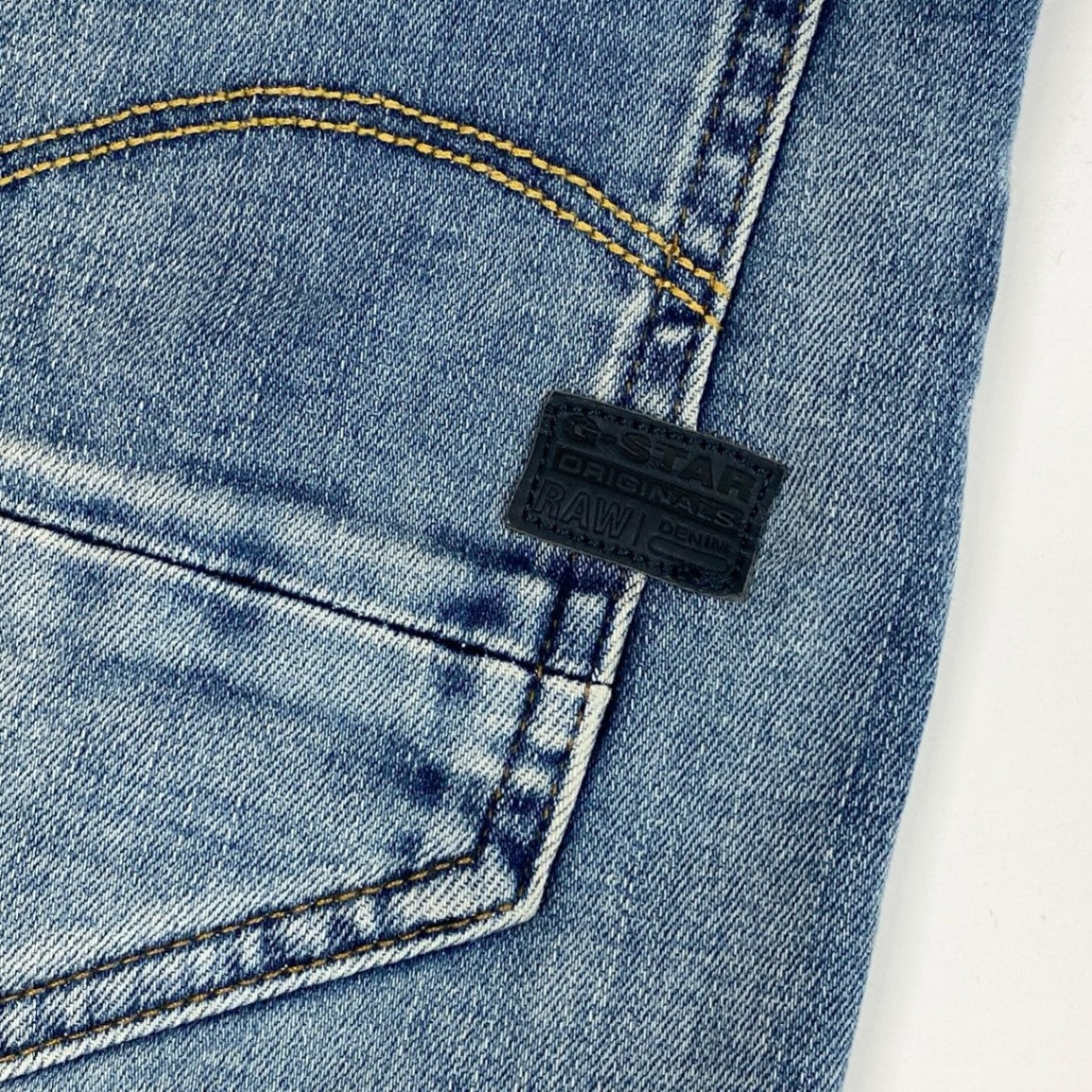 3g2 《未使用》 G-STAR RAW ジースターロウ 3D SLIM デニムパンツ ジーパン 立体裁断 ボトムス USED加工 D-STAQ 3D SLIM サイズW33 L32 ブルー メンズ 紳士服