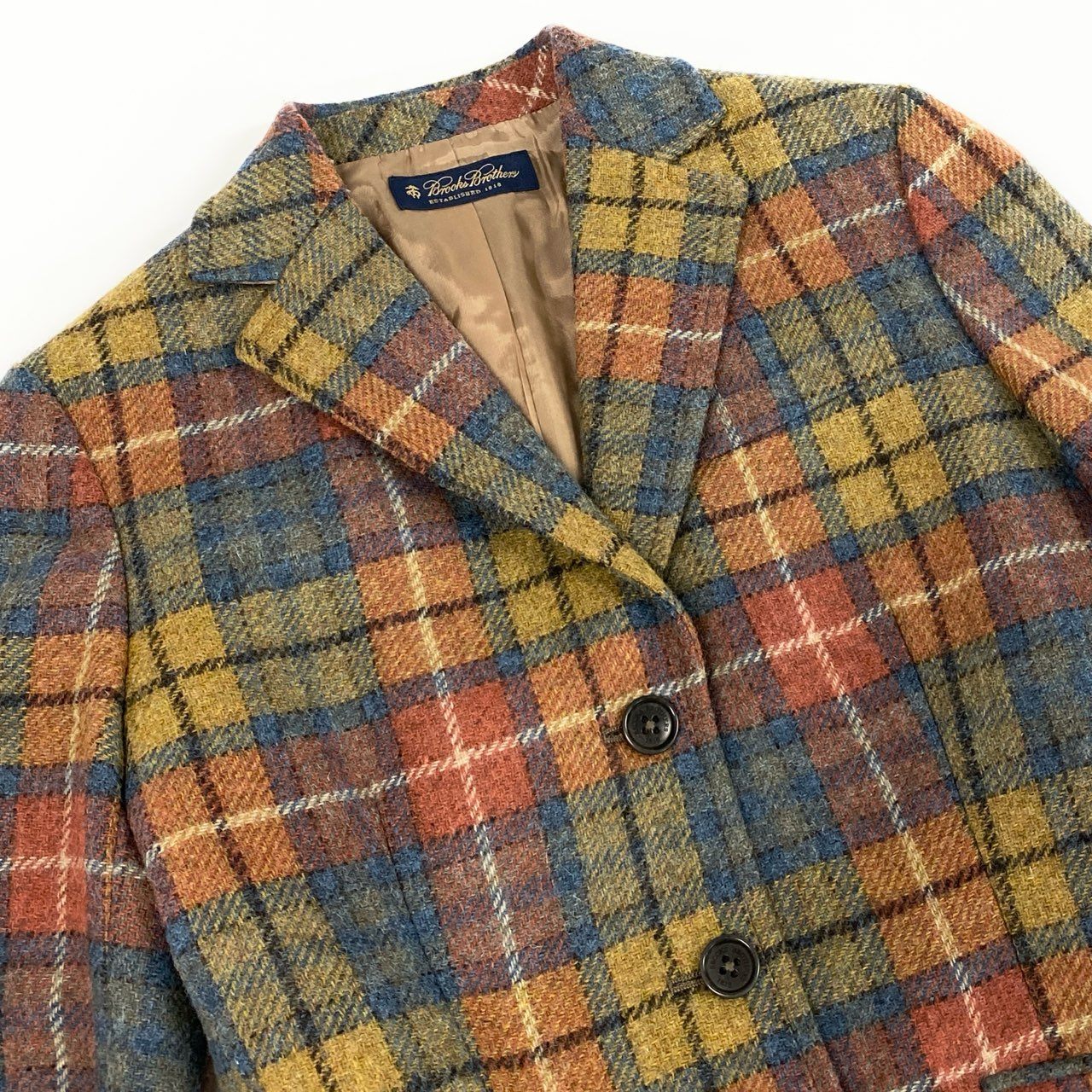 17e7 Brooks Brothers ブルックスブラザーズ チェックツイードジャケット テーラードジャケット アイビー サイズ0 マルチカラー レディース 女性用 ジャケット