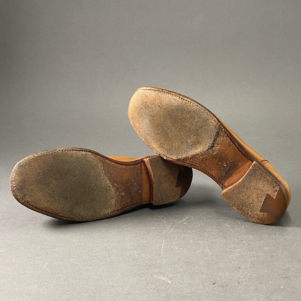 2f2 CROCKETT&JONES クロケットアンドジョーンズ コブラヴァンプ ローファー 6E キャメル レザー leather シューズ イングランド製