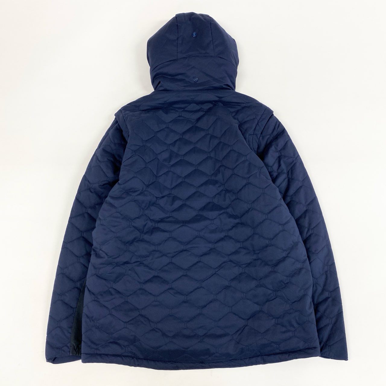 49i10-4《未使用品》タグ付 OAKLEY オークリー UNEVEN PUFF JACKET 3.0 中綿2wayジャケット ベスト ゴルフウェア アウター ロゴ刺繍 大きいサイズ FOA402870 2XL ネイビー メンズk02i