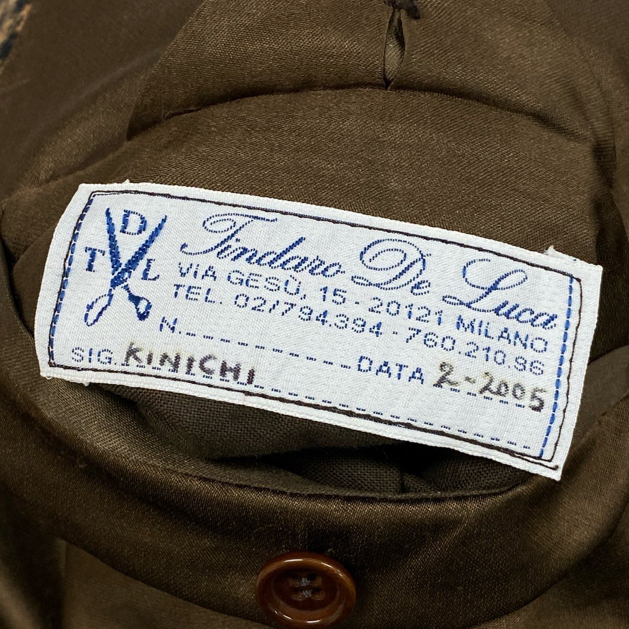 36L10 Tindaro dDe Ruca ティンダロ デ ルカ サルトリア ミラネーゼ 3B テーラードジャケット 英国スタイル サイズXXL相当 メンズ 男性用 ビスポーク 2005k02i