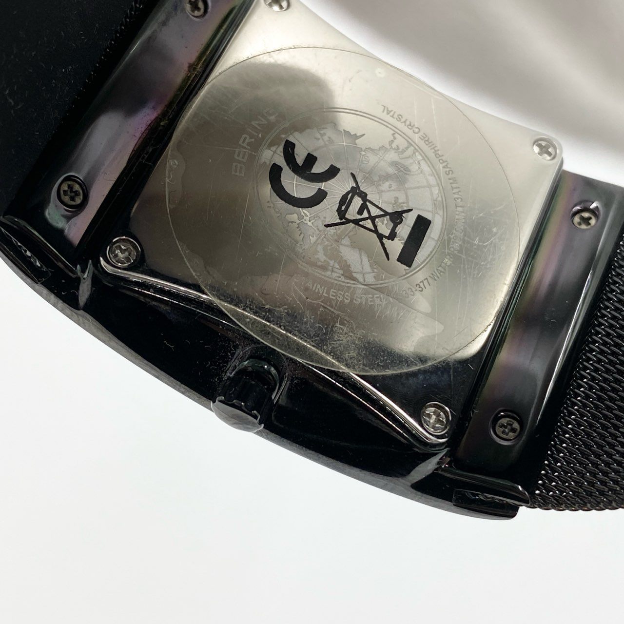 h21《美品》 BERING ベーリング Solar Powered Watch ソーラー 腕時計 16433-377 ブラック サファイアガラス アナログ 稼働 箱付きt18r
