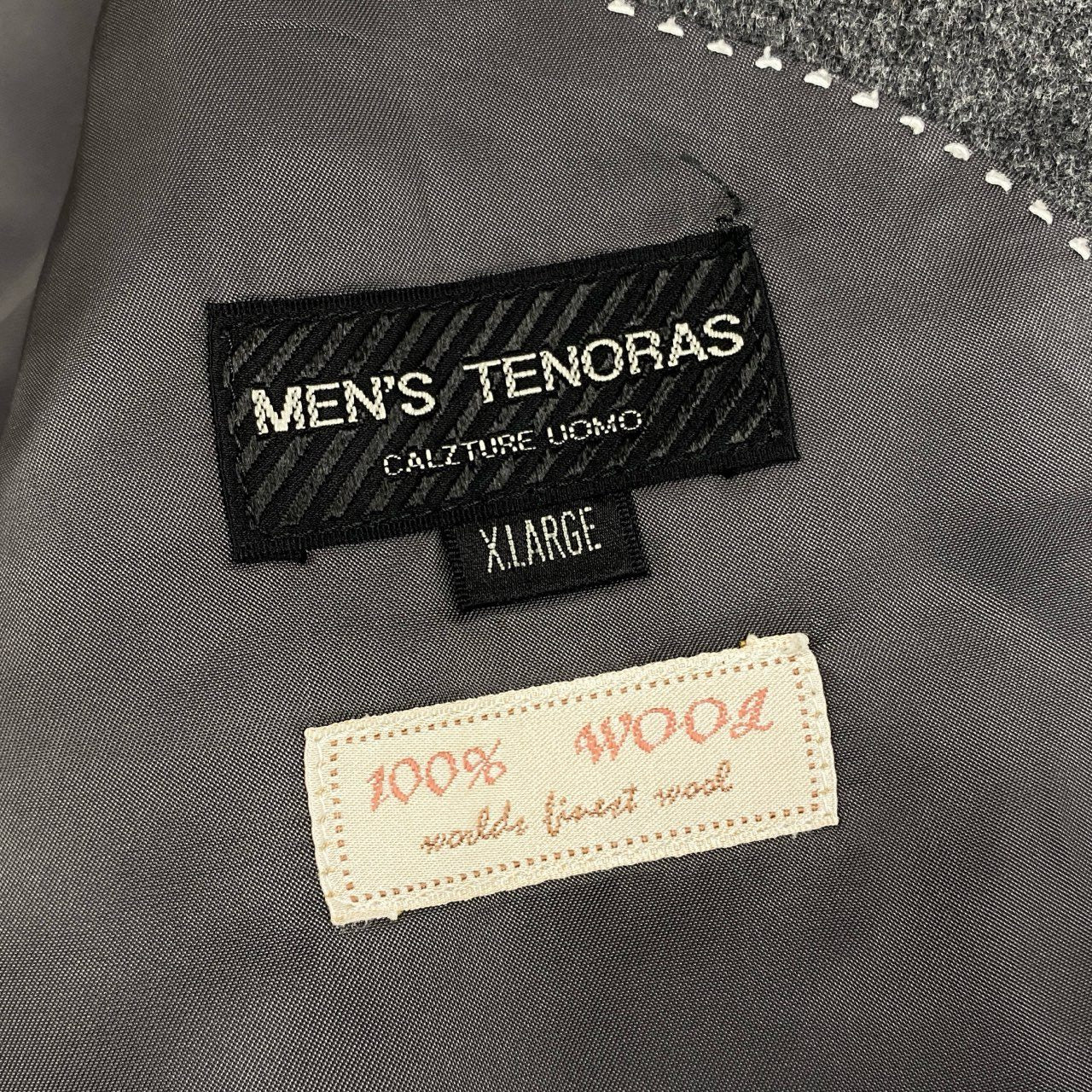 79j9 MEN’S TENORAS メンズティノラス スリーピース スーツセットアップ ダブルプレスト テーラードジャケット ジレ スラックス XL グレー メンズo07t