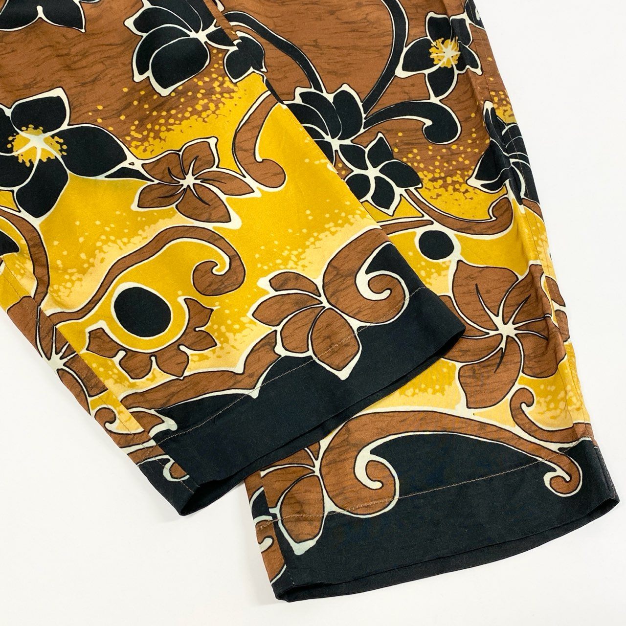 12f11 DRIES VAN NOTEN ドリスヴァンノッテン レーヨン スラックス イージーワイドパンツ 花柄 ボタニカル リラックスパンツ サイズ48 ブラウン系 レーヨン メンズ 紳士服