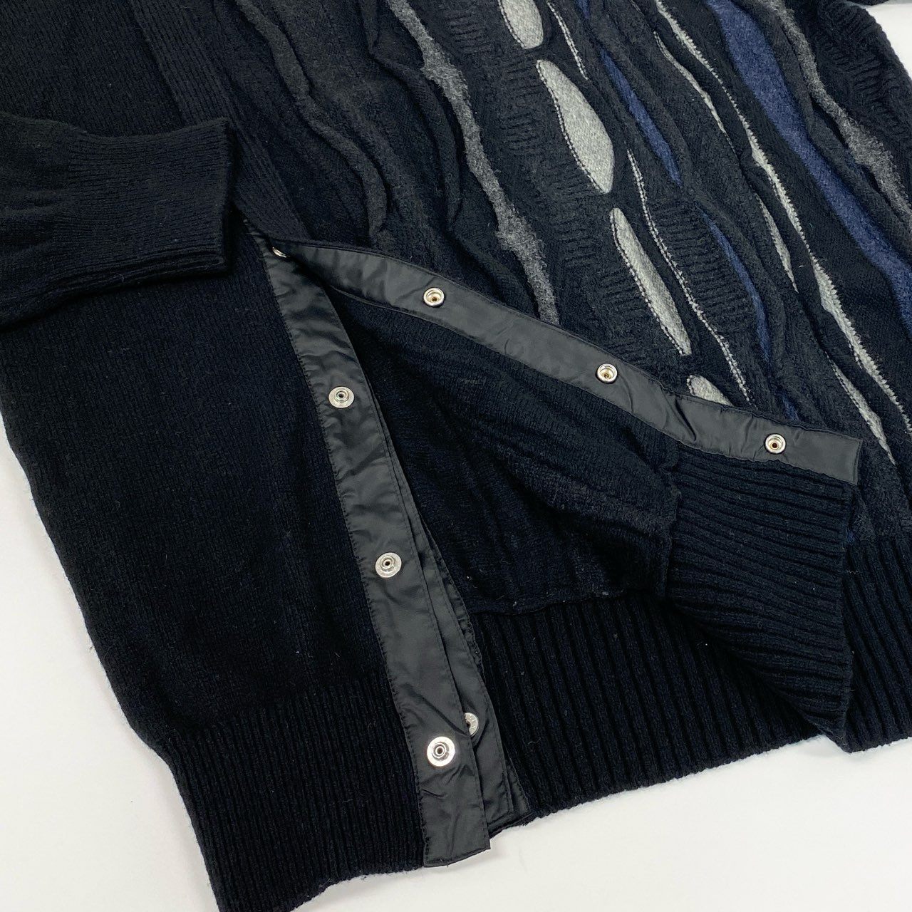 40c29 Tamme タム SLIT 3D KNIT ニットプルオーバー 裾スリット 凹凸生地 厚手ニット セーター 22A0060 Ⅱ ブラック グレー ネイビー