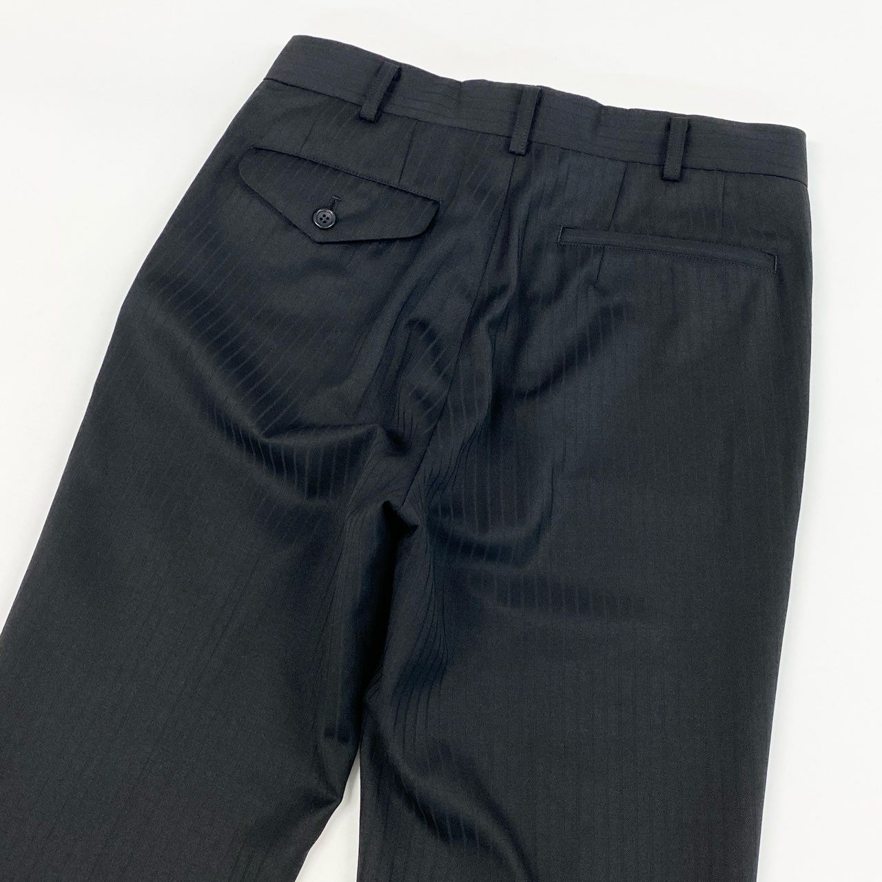 17h20 COMME de GARCONS HOMME DEUX コムデギャルソン オムドゥ シングルスーツ セットアップ デザインジャケット DK-J030/DK-P032 サイズXS ブラック ストライプ ウール メンズk02i