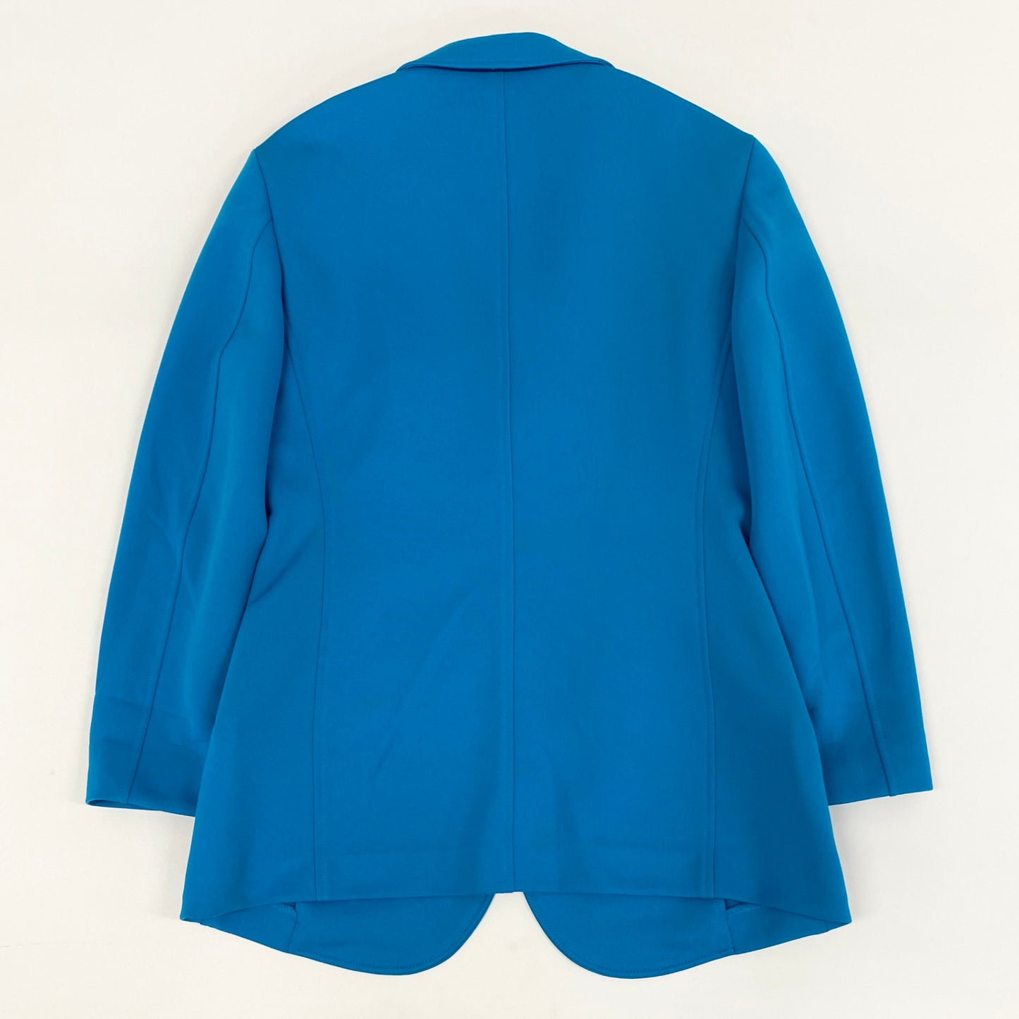 45h15 ISSEY MIYAKE イッセイミヤケ 日本製 4Bテーラードジャケット ジップポケット 羽織 IM73-JD102 Mサイズ ブルー ポリエステル レディースo07t