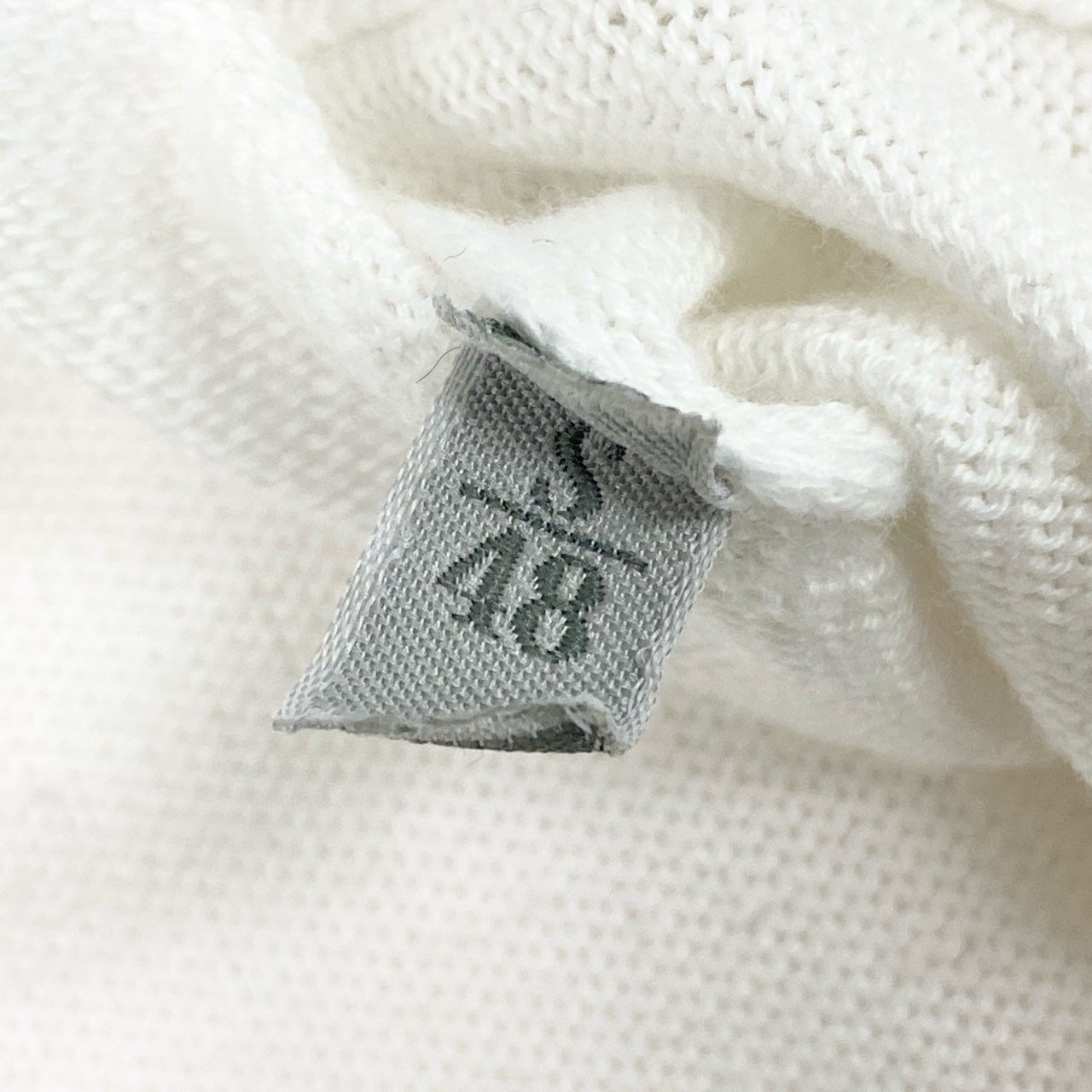 18b20 Ermenegildo Zegna エルメネジルドゼニア ハーフジップ ニットセーター トップス ハイネック 48 S ホワイト コットン