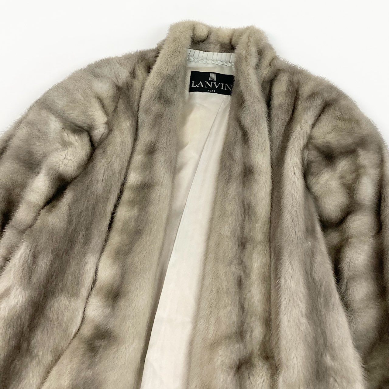 16j20 LANVIN ランバン SAGA MINK サガミンク サファイヤミンク 毛皮コート ミンクファー ファーコート グレー レディースk02i