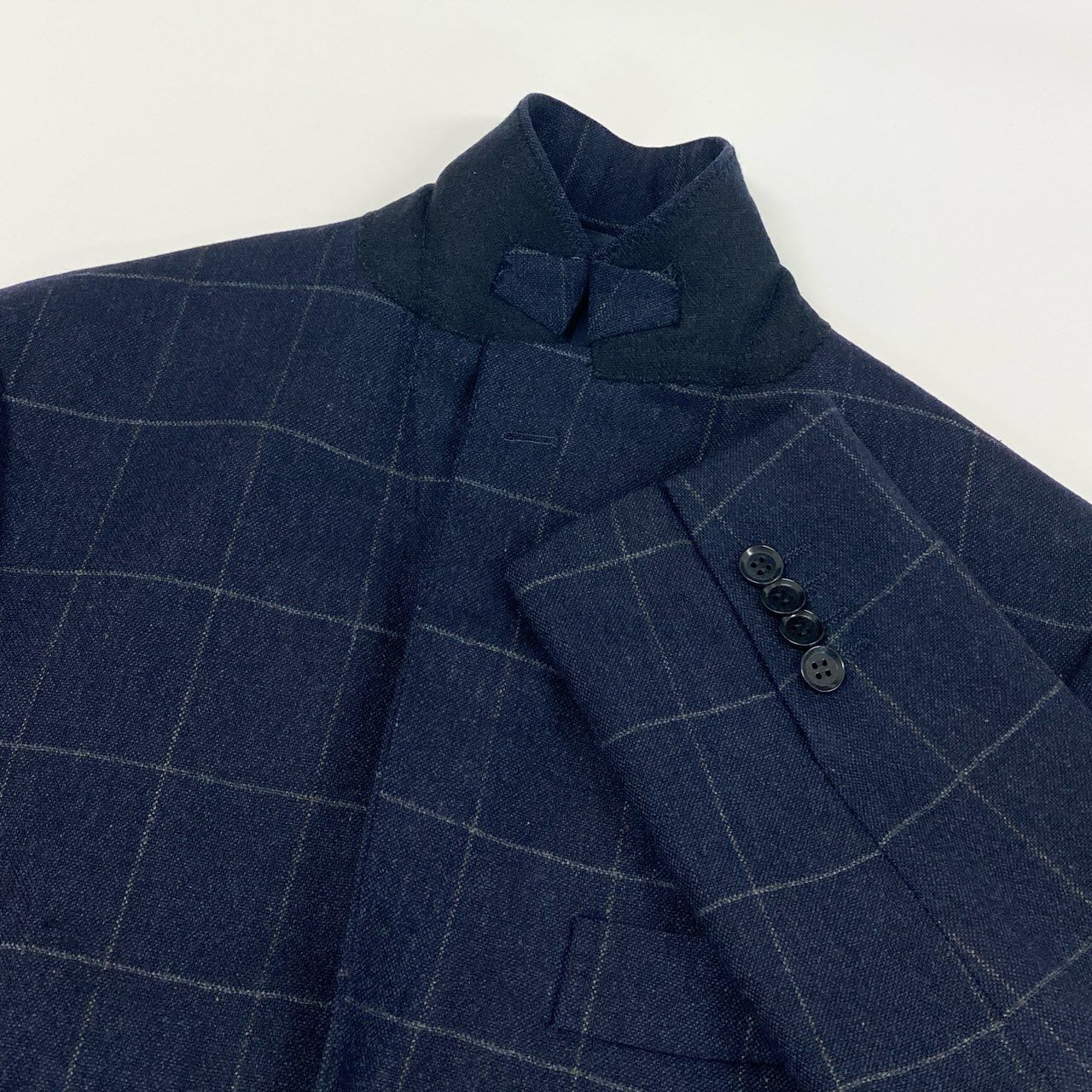 87f24 《美品》 RING JACKET リングヂャケット × guji グジ カシミヤブレンド セットアップ スーツ 42 ネイビー Zegna ゼニア生地 フォーマル ビジネス
