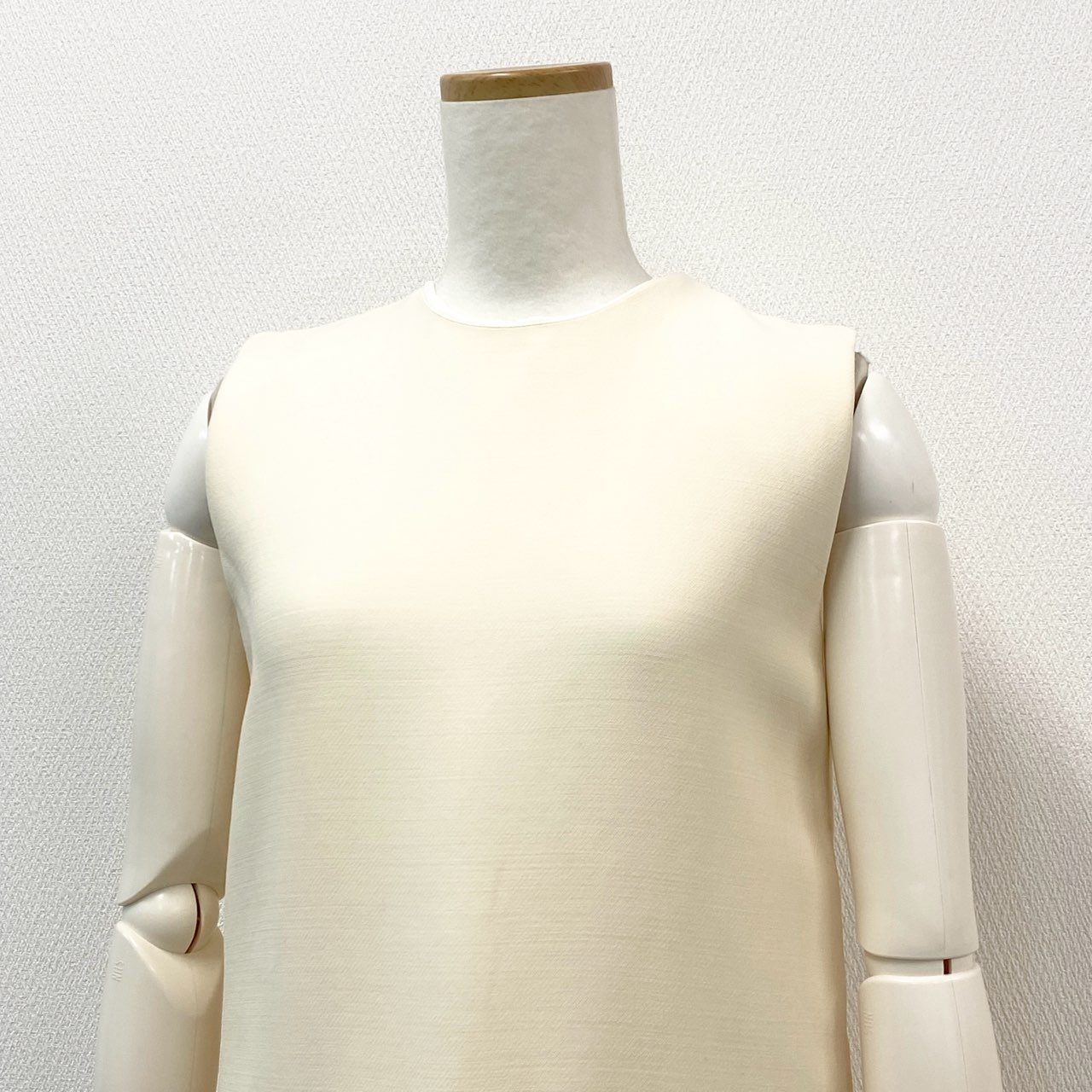 8d2 Christian Dior クリスチャンディオール ノースリーブワンピース ドレスワンピース 膝丈スカート 941R56A1166 サイズ36 ライトイエロー ウールシルク レディース イタリア製