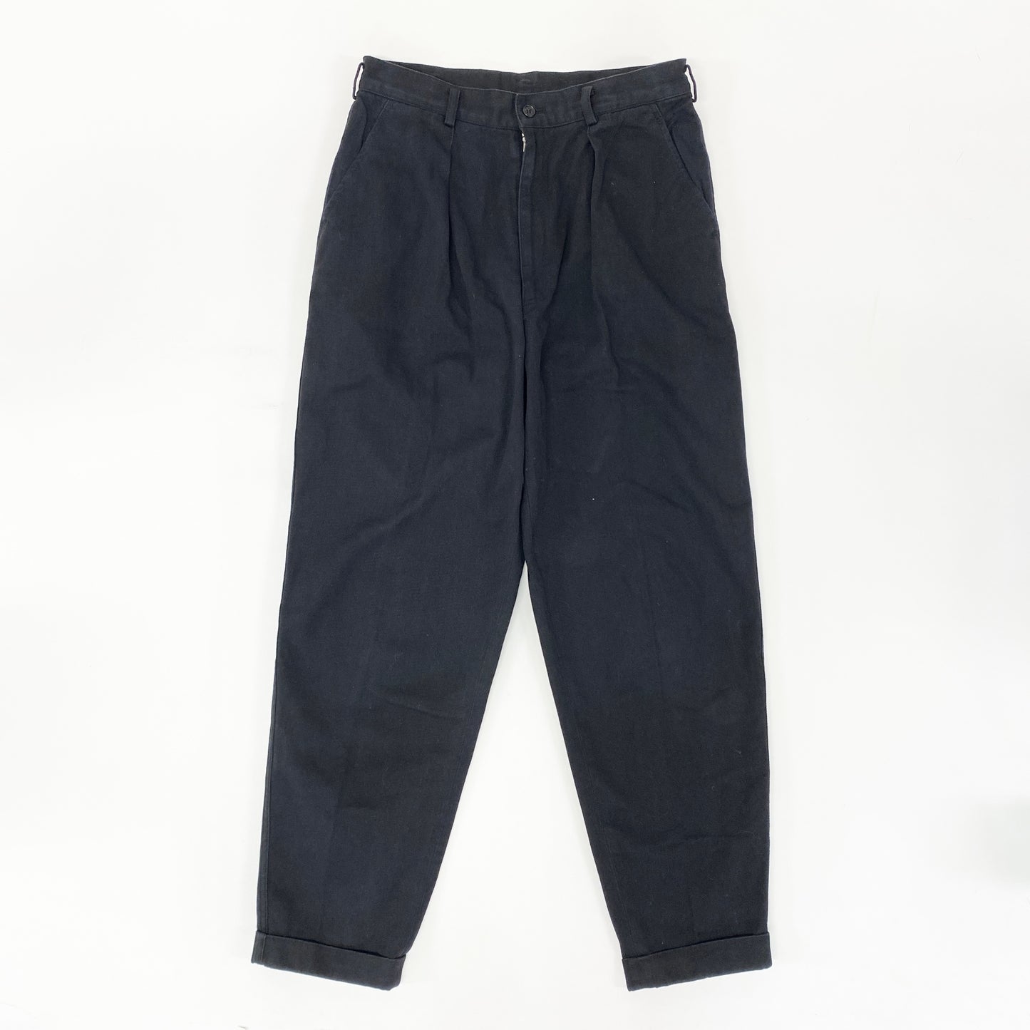 21i29 COMME des GARCONS HOMME PLUS コムデギャルソン オムプリュス タックパンツ コットンパンツ ボトムス AD1991 日本製 05012M Mサイズ ブラック メンズo07t