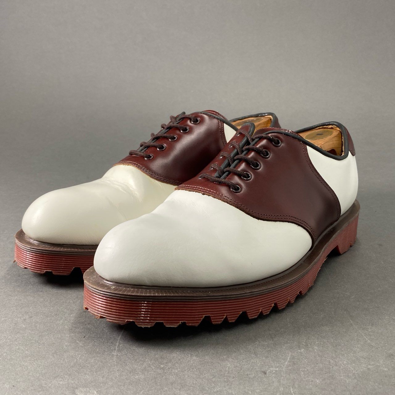 1e19 DR. MARTENS ドクターマーチン 5EYE サドルシューズ ドレスシューズ AW0006 PC11L UK8 ホワイト ブラウン レザー