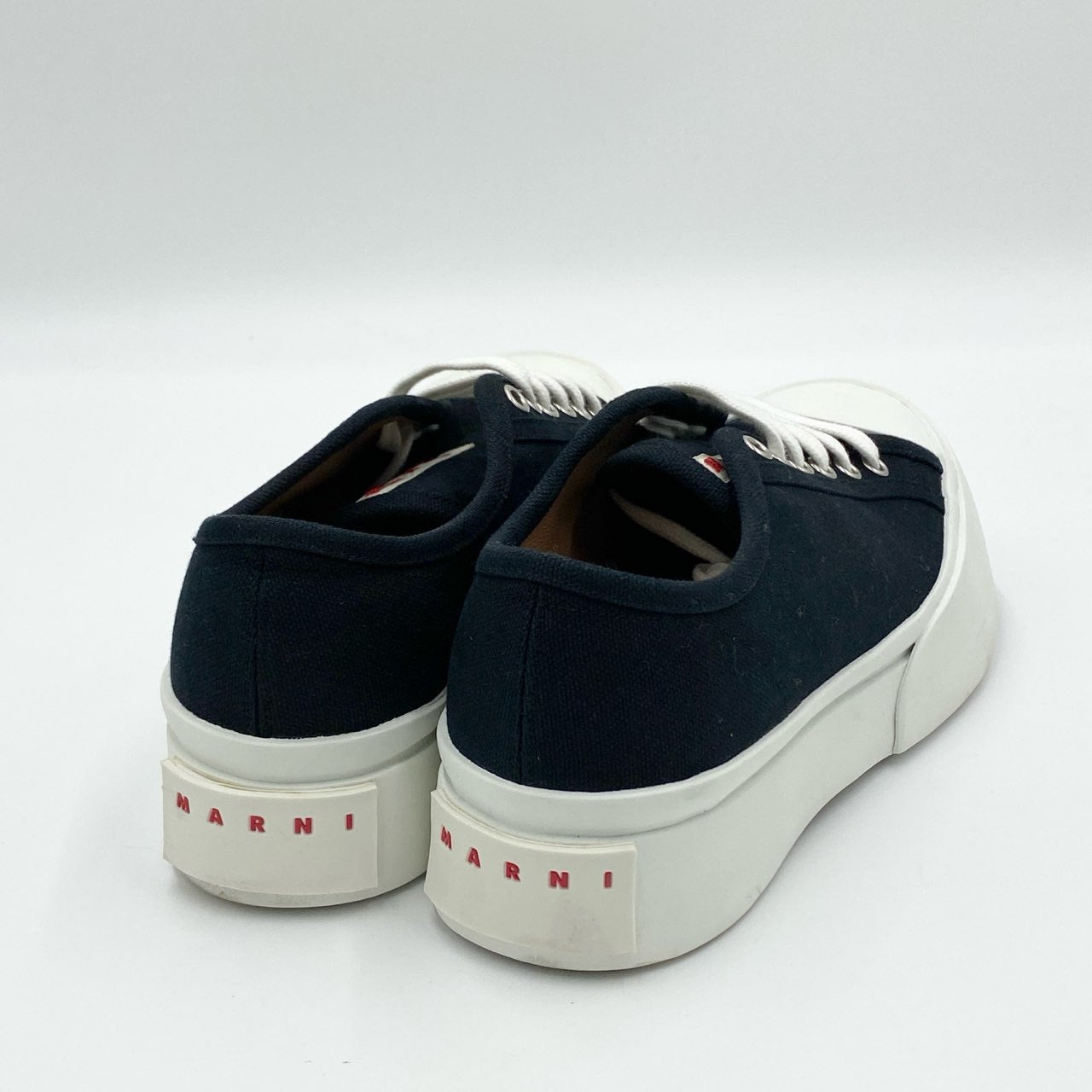 1h20《極美品》 MARNI マルニ PABLO パブロ ビッグフット スニーカー シューズ サイズ37 ブラック ホワイト キャンバス レディースk02i